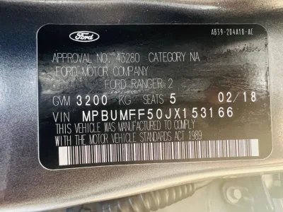 2018 Ford Ranger Wild Track Pickup (No.680493)